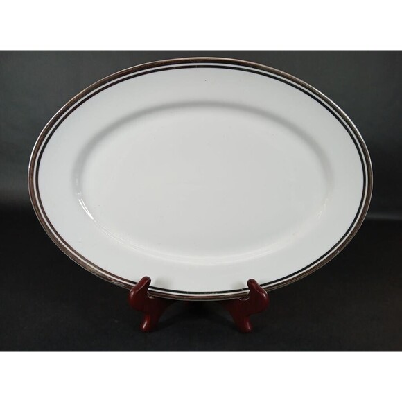 Royal Doulton Pure Platinum Bone China Oval Serving Platter 14.5" Serverware - Picture 1 of 4